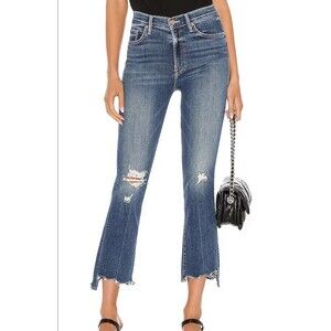MOTHER The Insider Crop Step Chew Jeans Dancin On Coals Wash Size 25 EUC